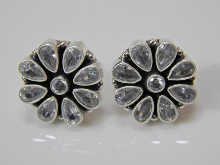 Cubic Zircon Earring stud 925 Sterling Silver Jewelry earring stud With gemstone zircon faceted for Girls & Women gift item handmade earring E0544-GS