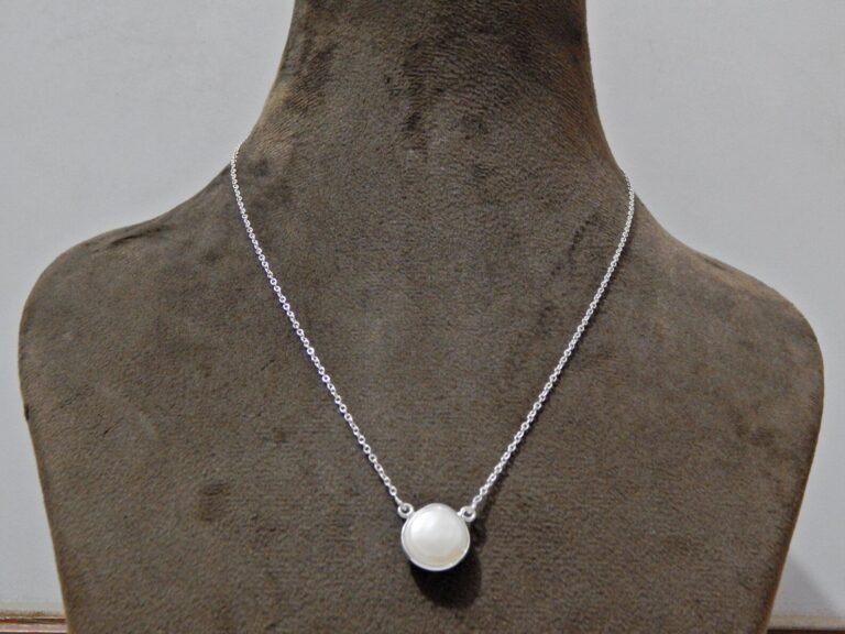 Dainty Pearl Stacking Necklace in 925 Silver Bezel Necklace Wedding Necklace Fresh Water Pear Necklace Gift For Her Minimalist Necklace NL0104-GS