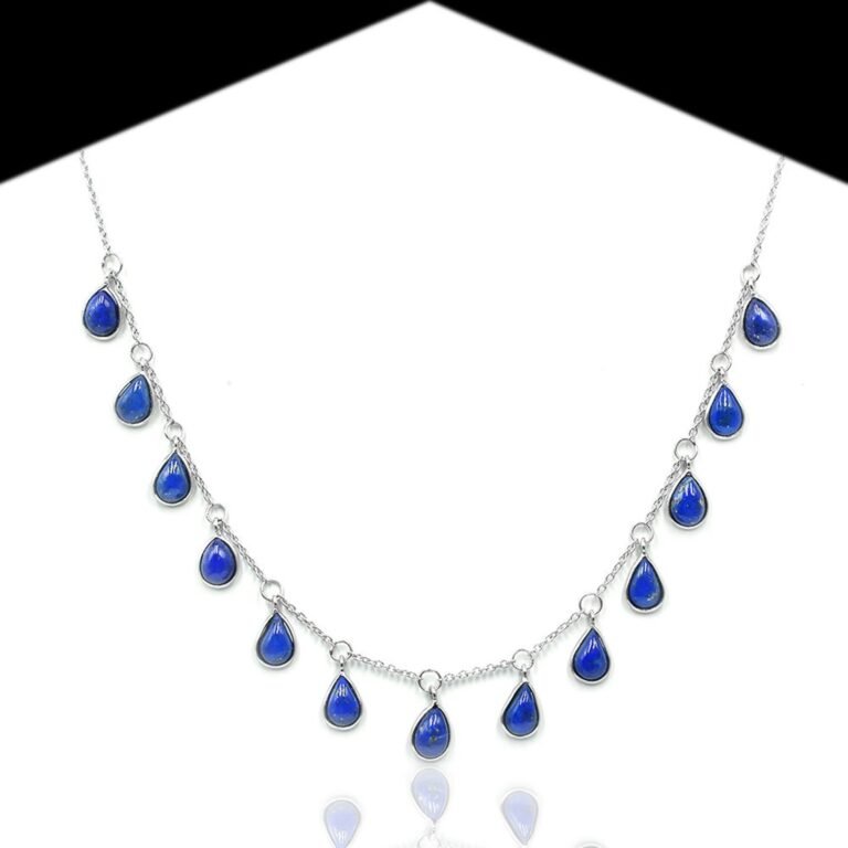 Dainty Choker Lapis Lazuli Necklace ,Gemstone Necklace ,Wedding Jewelry, Gift Item ,Choker Necklace , Anniversary Gift , 925 Sterling Silver NL0109-GS