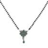 Natural gemstone Mangalsutra Necklace in 925 Sterling Silver , Green Onyx , Black Beads Silver Chain, Gift For Her , Traditional Necklace NL0242-GS