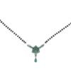 Natural gemstone Mangalsutra Necklace in 925 Sterling Silver , Green Onyx , Black Beads Silver Chain, Gift For Her , Traditional Necklace NL0270-GS