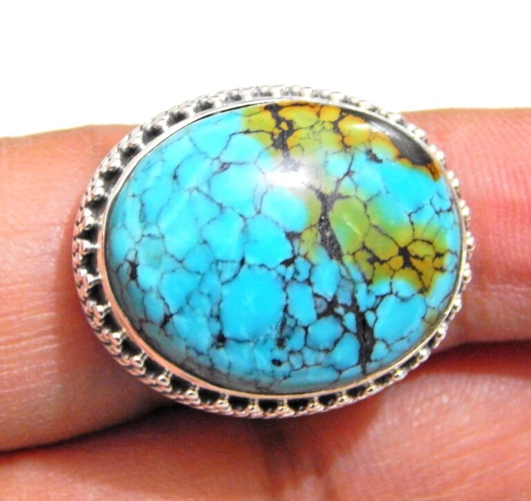 Natural Turquoise Ring 925 Sterling Silver Ring Handmade Ring Natural Turquoise Ring Gemstone Ring Gift For Her Anniversary Gift Ring R0067-GS