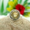 Natural High Quality Citrine Vintage Ring in 925 Sterling Silver Natural Round Faceted Citrine Gemstone Silver Jewelry Ring R0215-GS