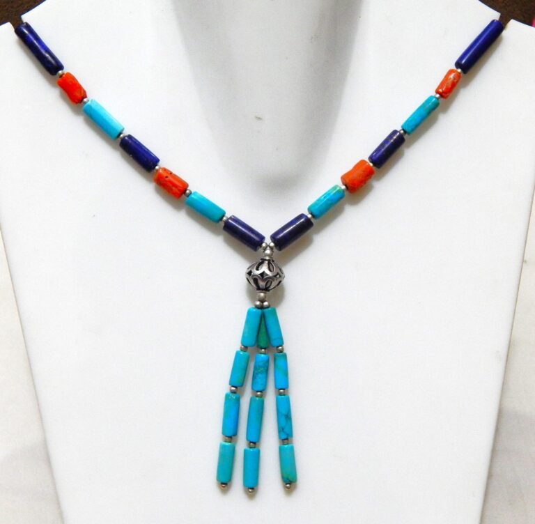 Natural Multi Gemstone Beaded Necklace 925 Sterling Silver Multi Gemstone Handmade Beaded Necklace Gift Item NL0273-GS