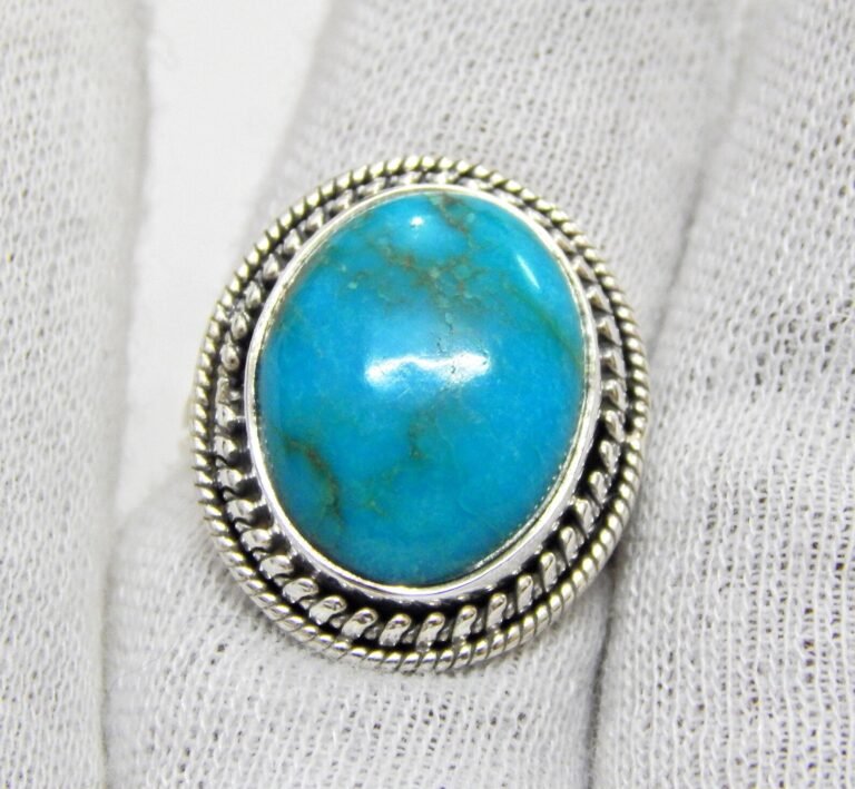 Natural Turquoise Ring 925 Sterling Silver Ring Handmade Ring Natural Turquoise Ring Gemstone Ring Gift For Her Anniversary Gift Ring R0085-GS