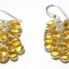 Grapes bunch Yellow Zircon Earring ,925 Sterling Silver Jewelry earring with gemstone Yellow CZ Faceted Earring for Girls & Women Gift Item E0853-GS