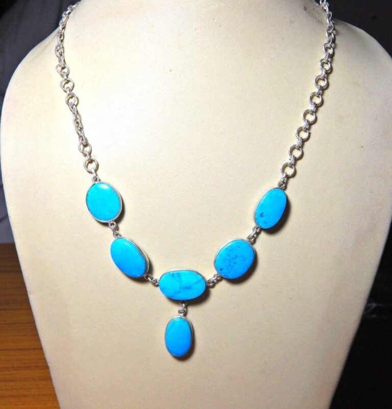 Natural Turquoise Necklace 925 Sterling Silver, Necklace Gift, Handmade Turquoise Necklace for girls & women NL0324-GS