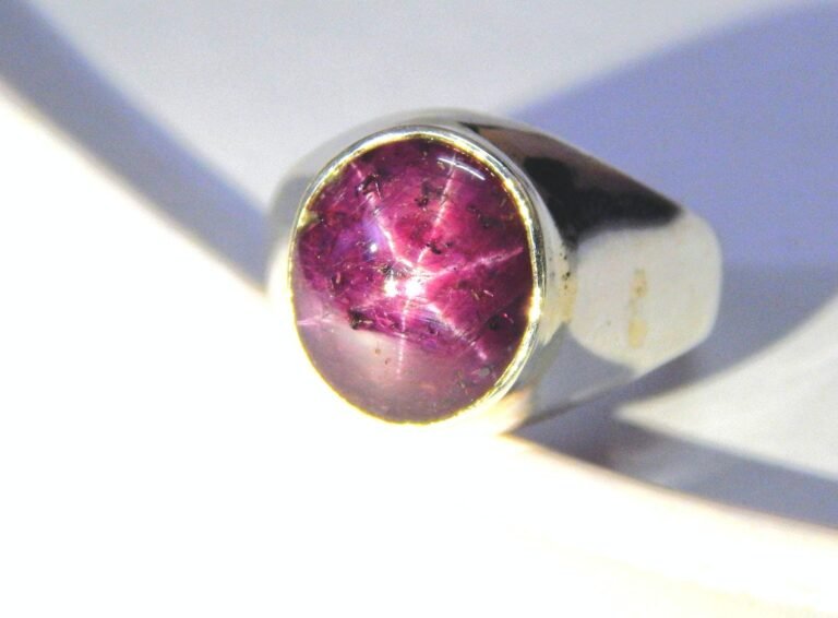 Natural Star Ruby Rings 925 Sterling Silver Jewelry ring with gemstone Star Ruby Oval Cabochon Ring Gift for her Men And Boy Also R0157-GS