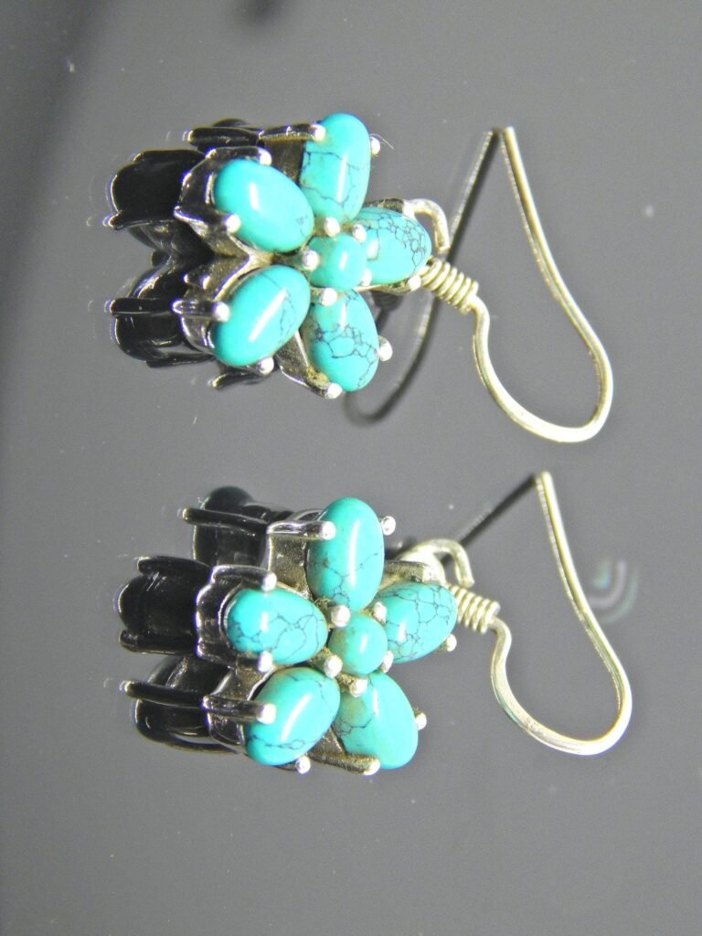 Turquoise Earring -925 Sterling-Silver Earring -Gift-Handmade Earring-Gemstone Turquoise Earring -Gift for her E0326-GS