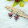 Coral Earring Turquoise Earring Sterling 925 Silver Earring Natural Gemstones Earring Gift For Her Wedding Earring Boho Earring E0420-GS