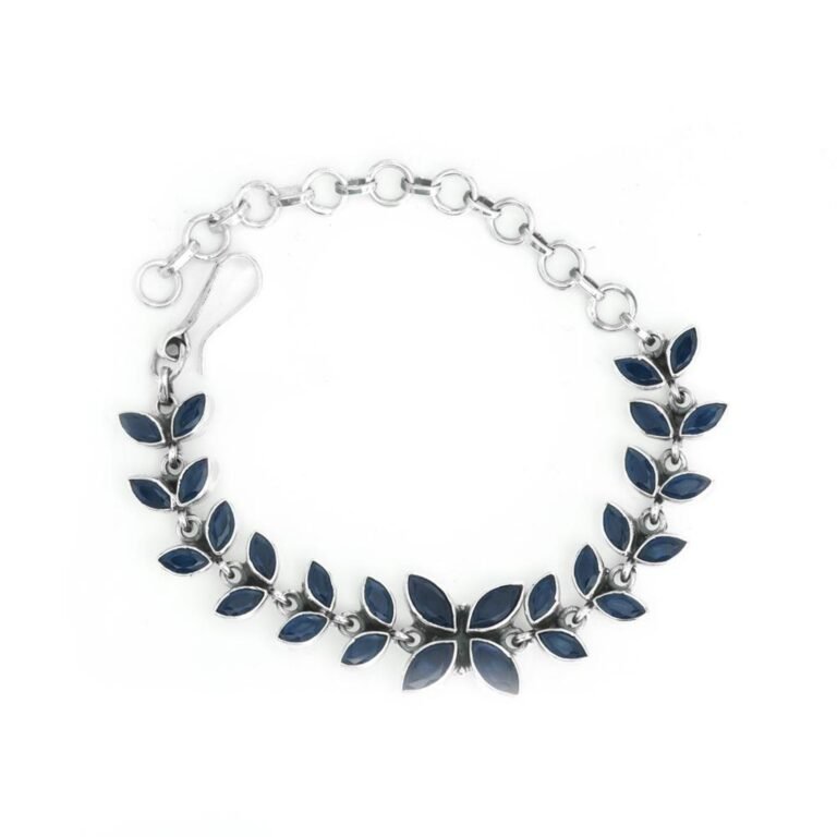 Natural Sapphire Bracelet in 925 Sterling Silver | Tennis Bracelet | Gemstone Bracelet | Sapphire Jewelry | September Birthstone | Gift Item BR0128-GS